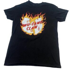 Wu-Tang Clan Flames Logo Men's Size Small Black T Shirt Short Sleeve Fire